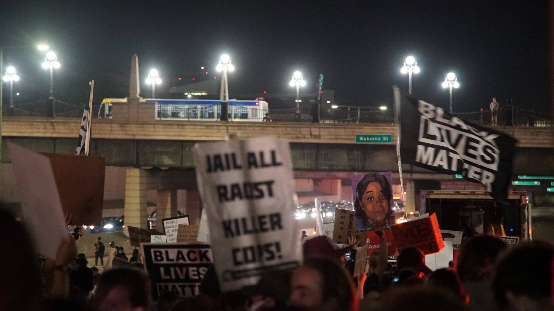 Minnesota protesters shut down part of the highway in their Sept. 23 rally for Breonna Taylor.