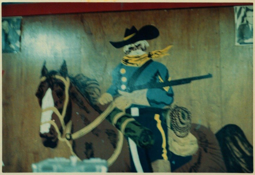 Mural of a Cowboy.