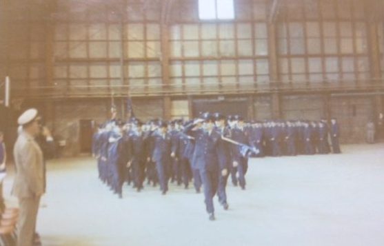 ROTC students in formation.
