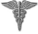 A medical symbol/caduceus.