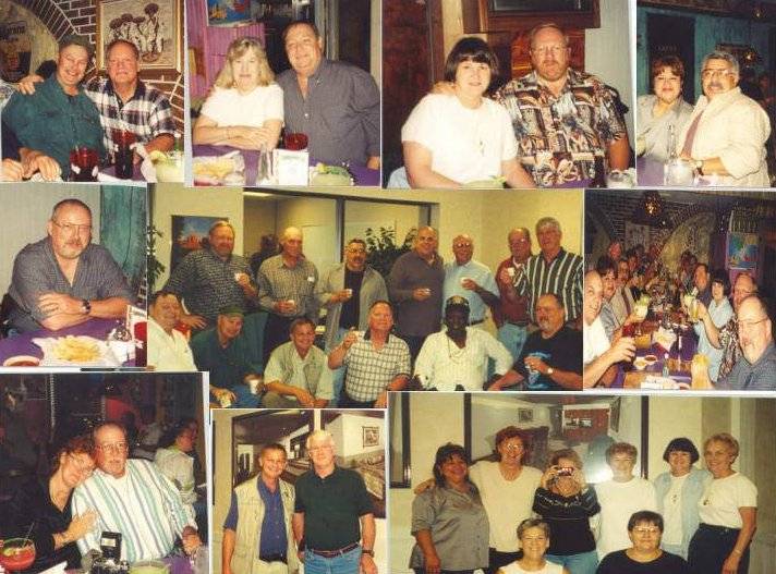 A collage of photos from a reunion.