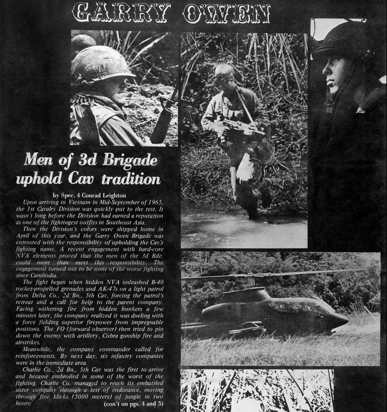 A newspaper article featuring Vietnam War coverage.