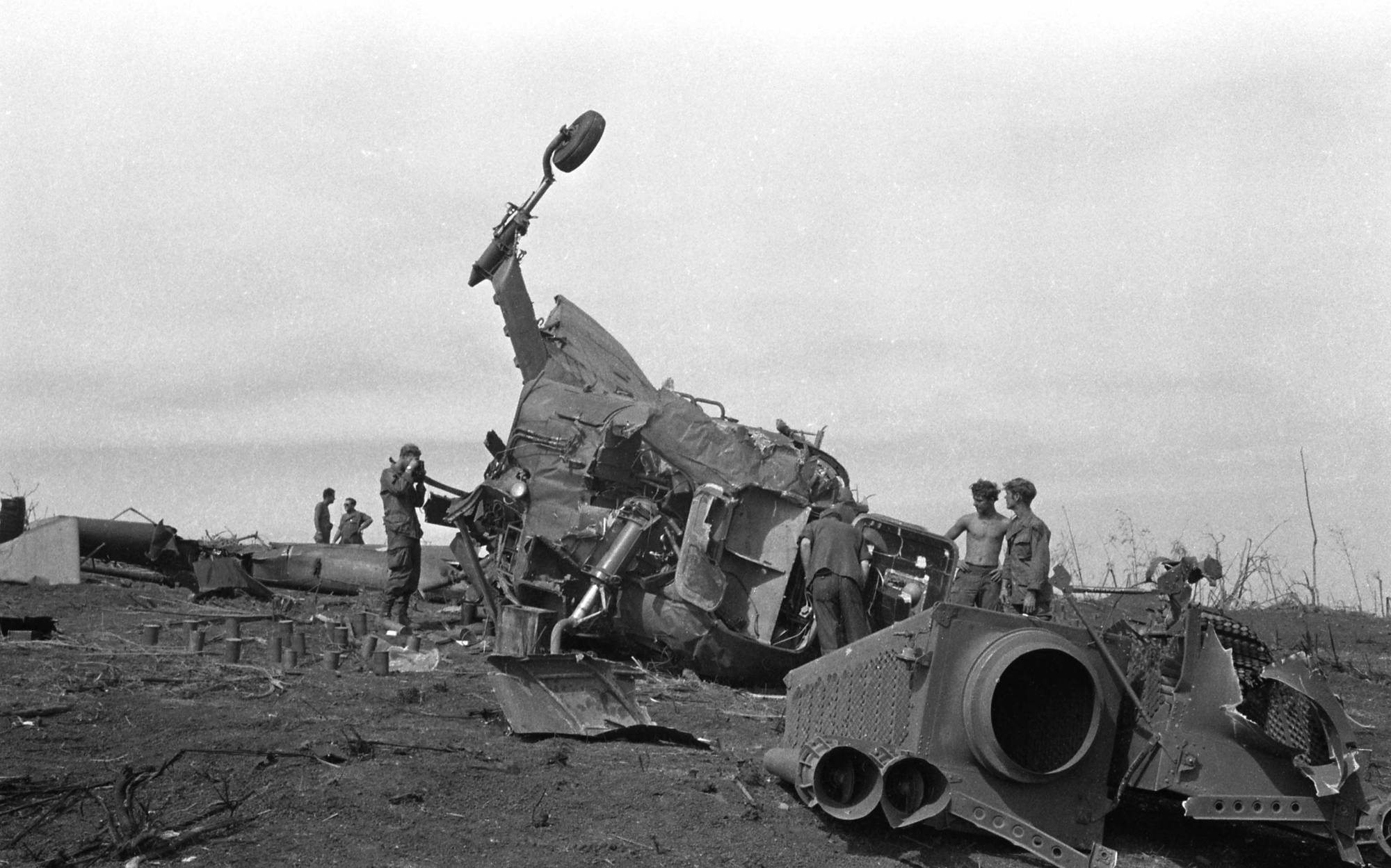 Photograph of wreckage.