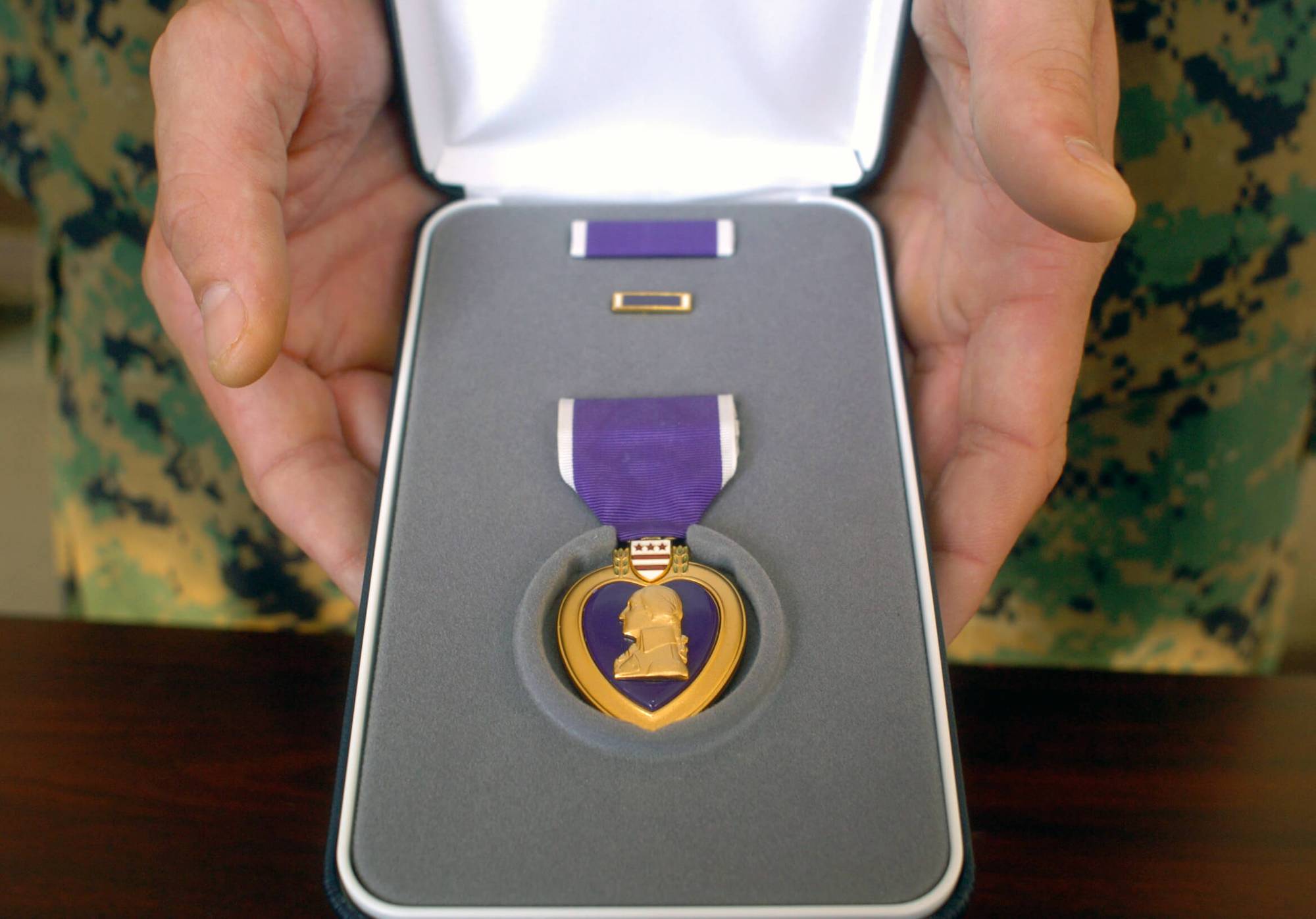 Purple Heart Award in case