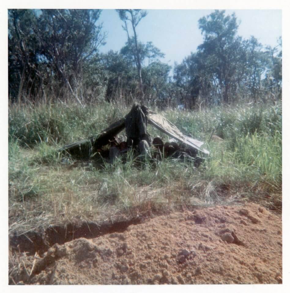 A makeshift shelter outside the jungle.