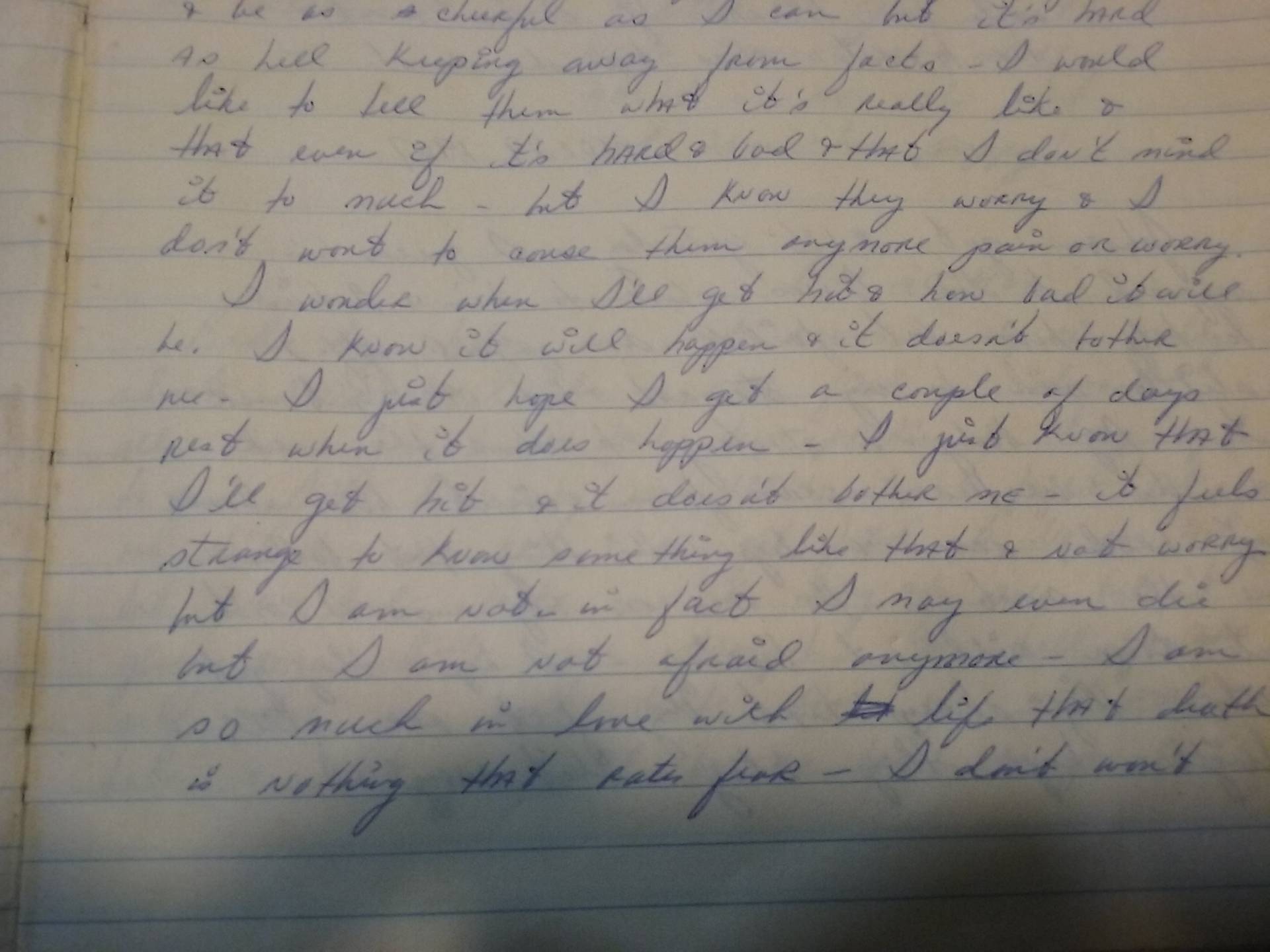 Handwritten page from a journal.