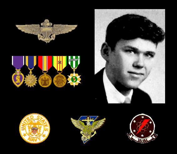 Medals of honor and a school aged portrait of a young man. Courtesy of virtualwall.org.