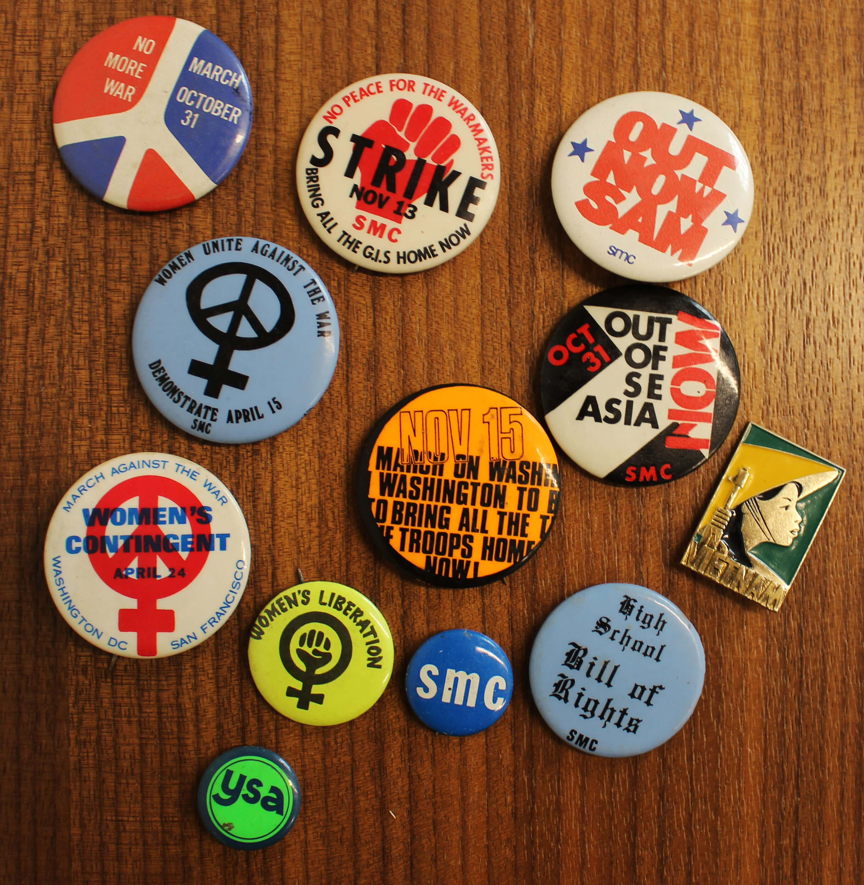 Antiwar movement buttons