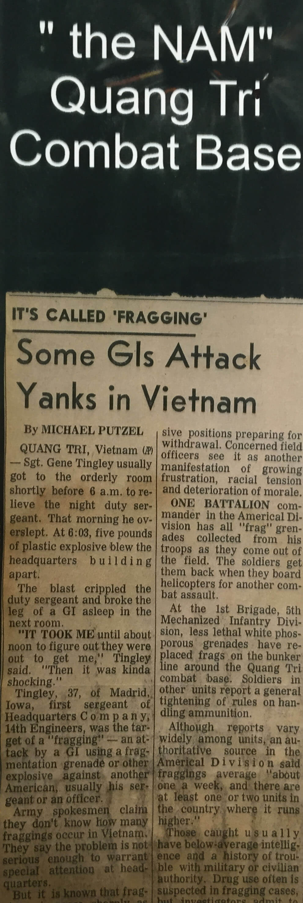 "the NAM" Quang Tri Combat Base article