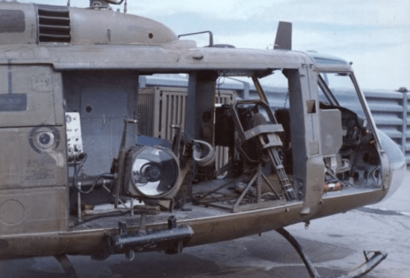 Close up of a Huey helicopter.