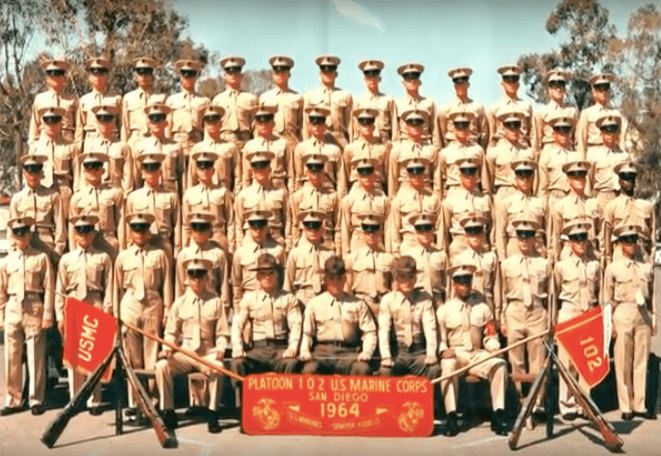 1964 Platoon 102 U.S. Marine Corps group photo.