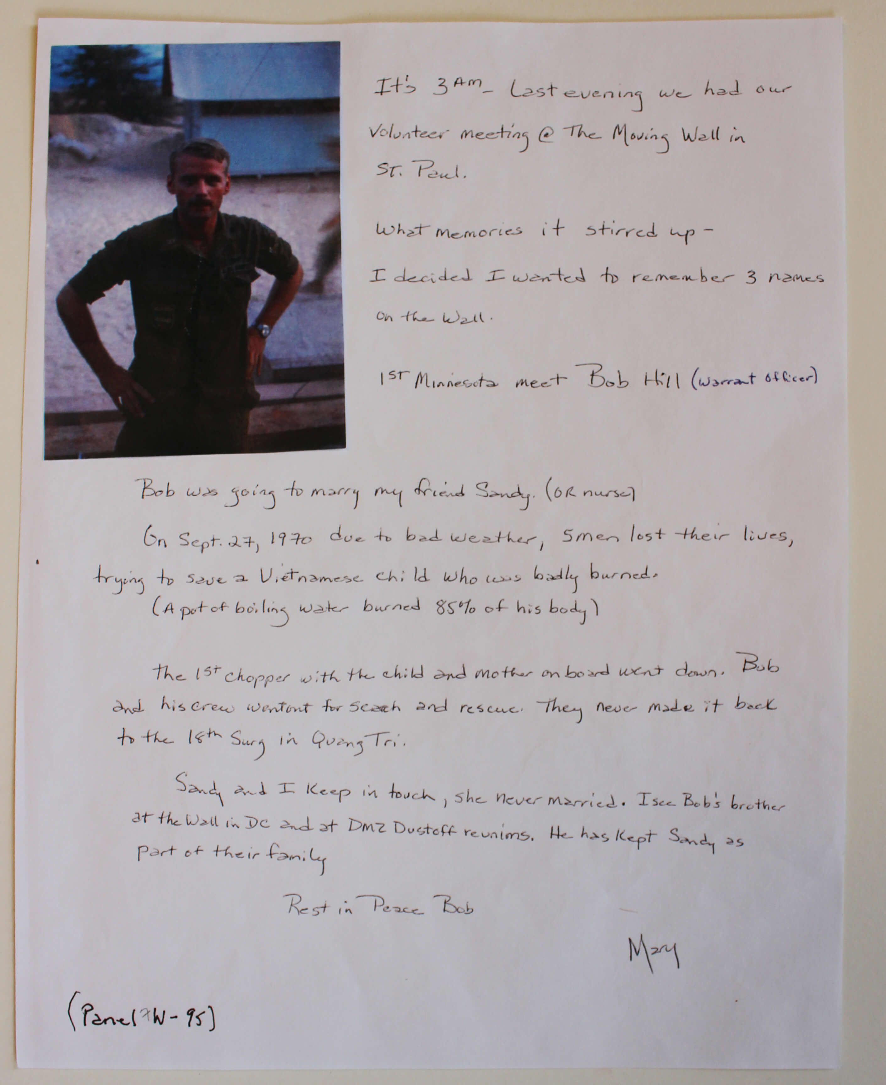 Letter for Bob from Mary with photo of a soldier