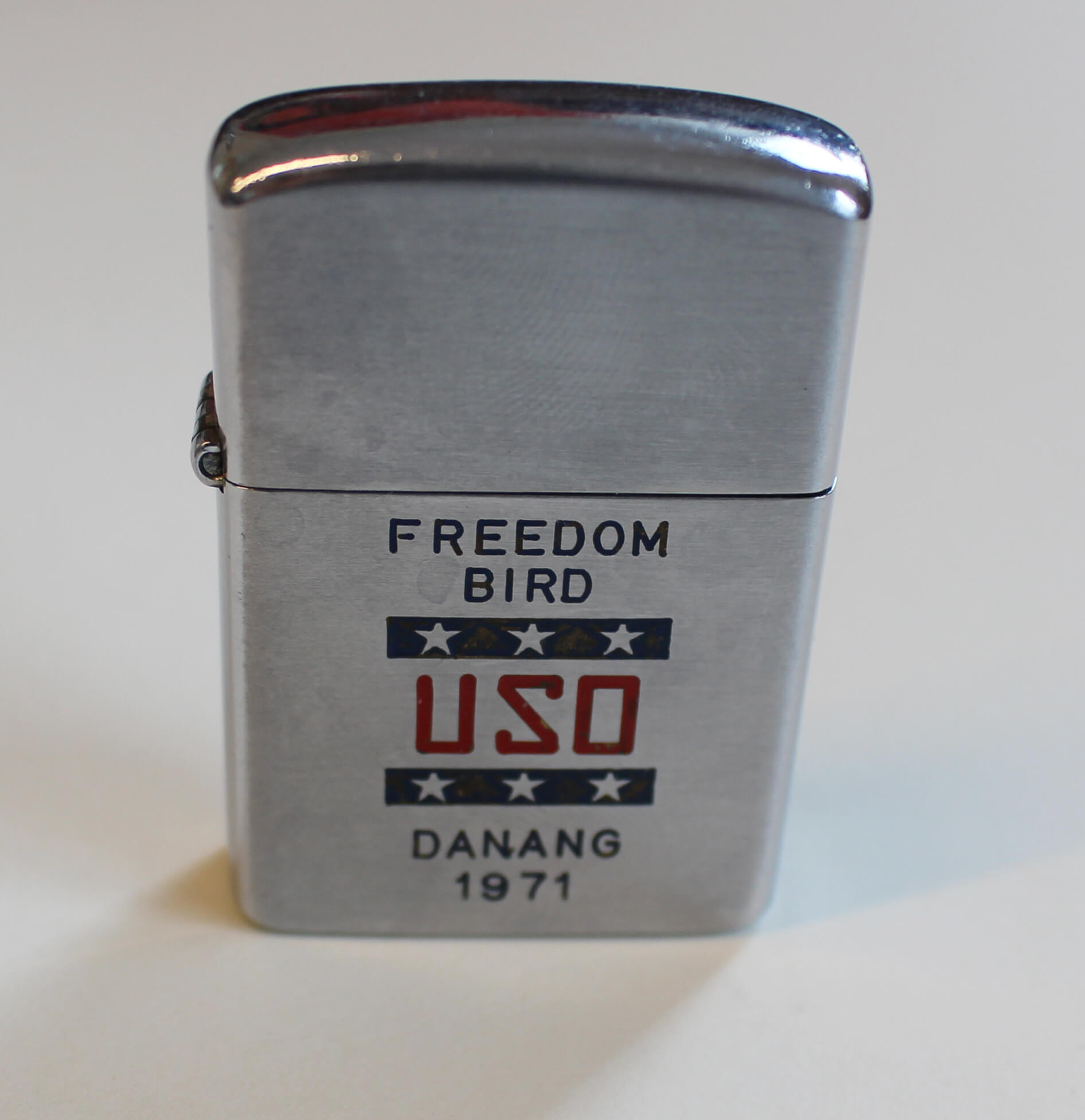 Lighter with text Freedom Bird USO, Danang 1971