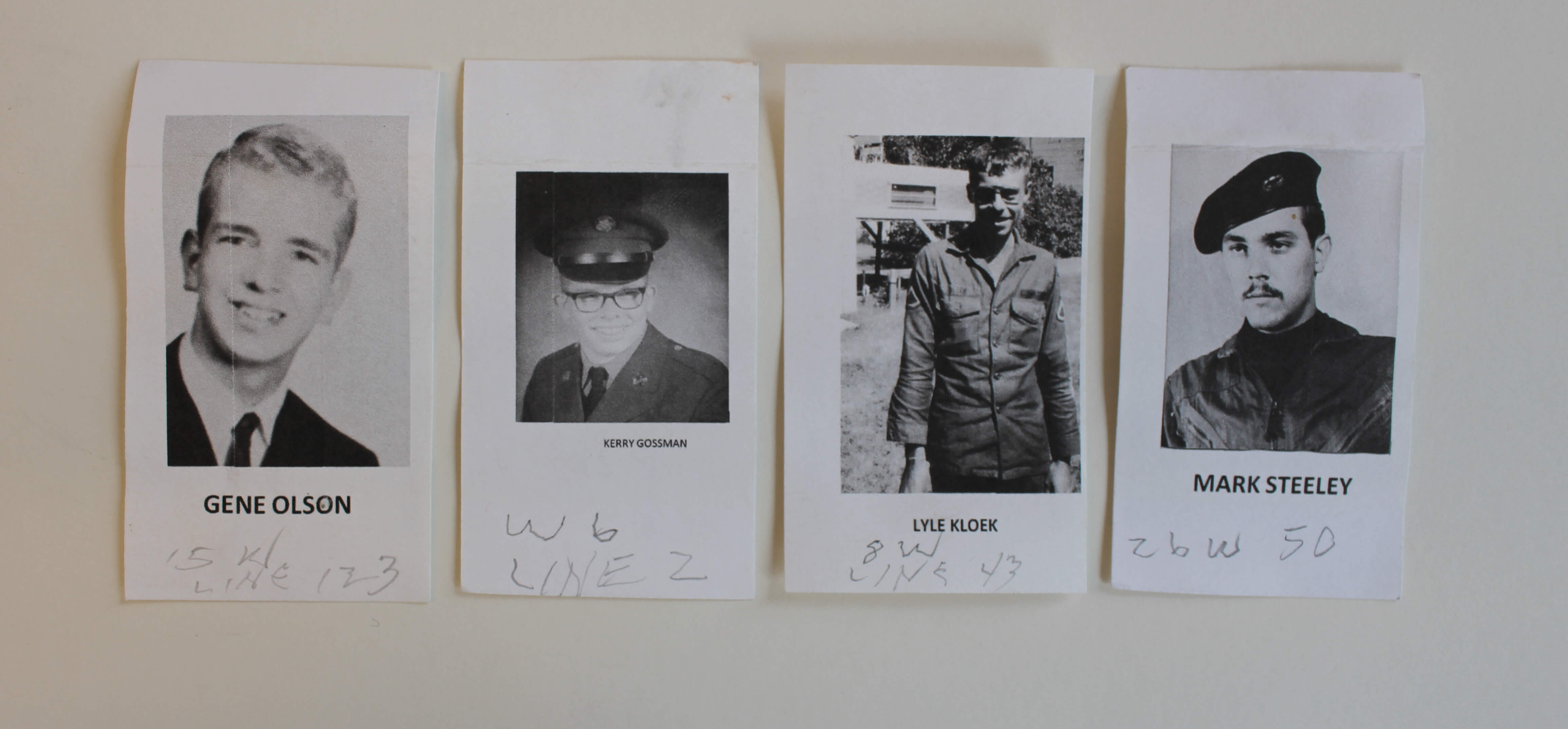 Portraits of four fallen Vietnam War soldiers