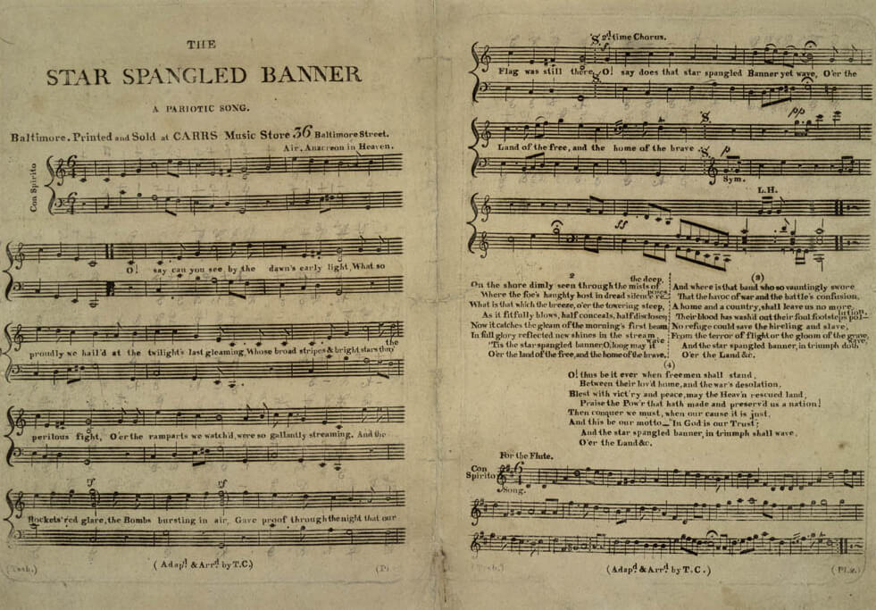 Sheet music of The Star-Spangled Banner