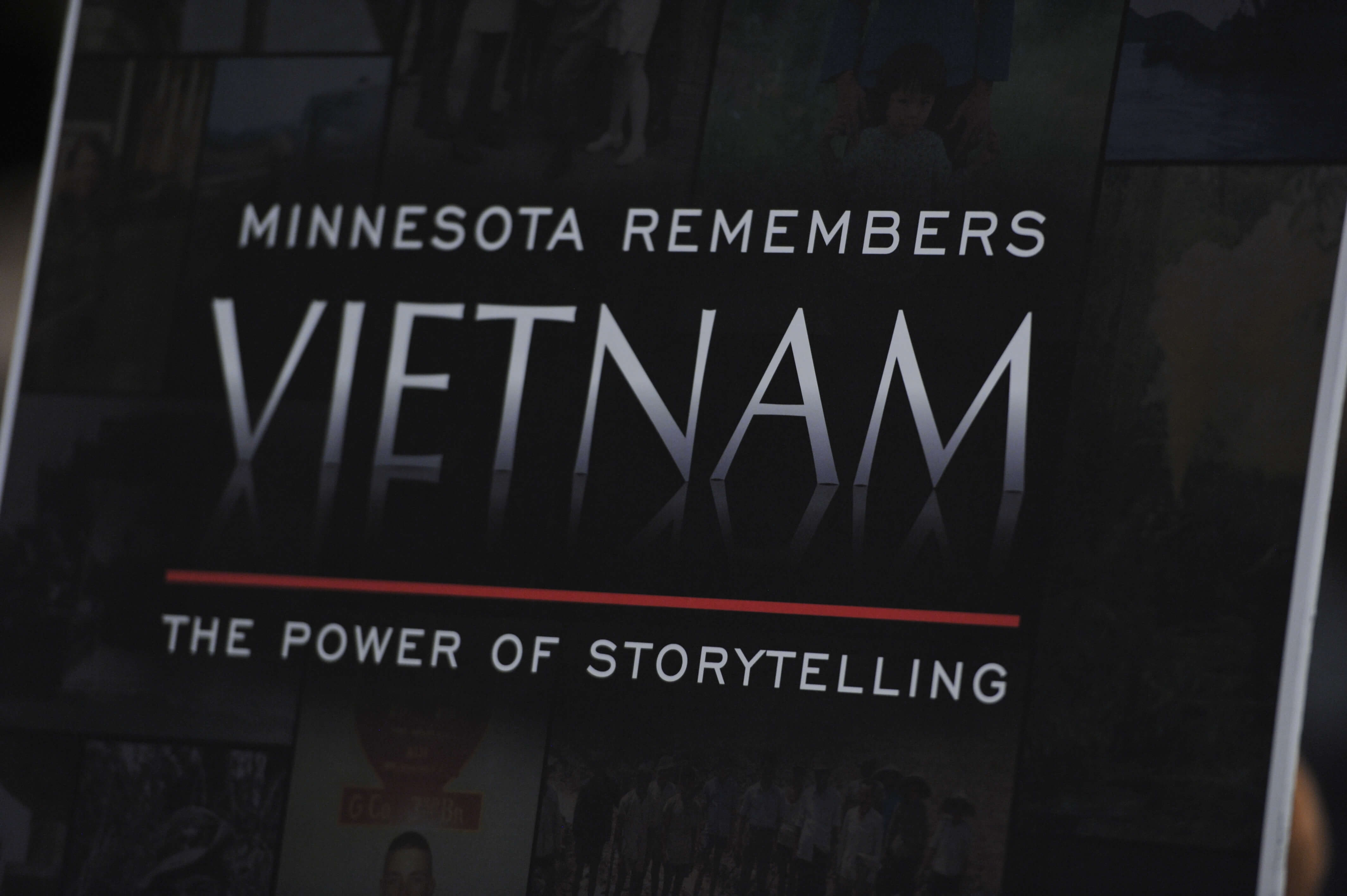 Sign that says Minnesota Remembers Vietnam The Power of Storytelling