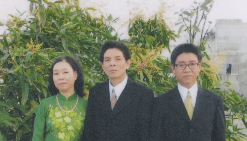 Vietnamese mother, father and son