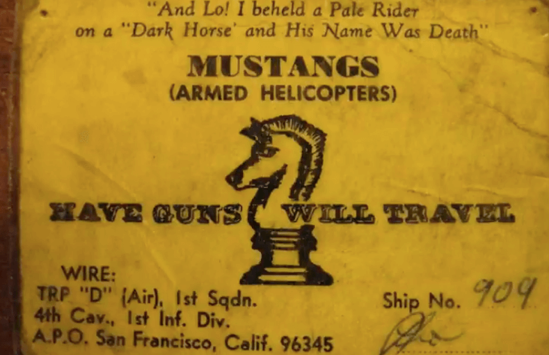 Mustangs Armed Helicopter sign